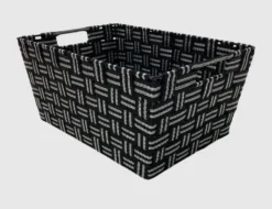 Aufbewahrungskorb Stripes S Schwarz