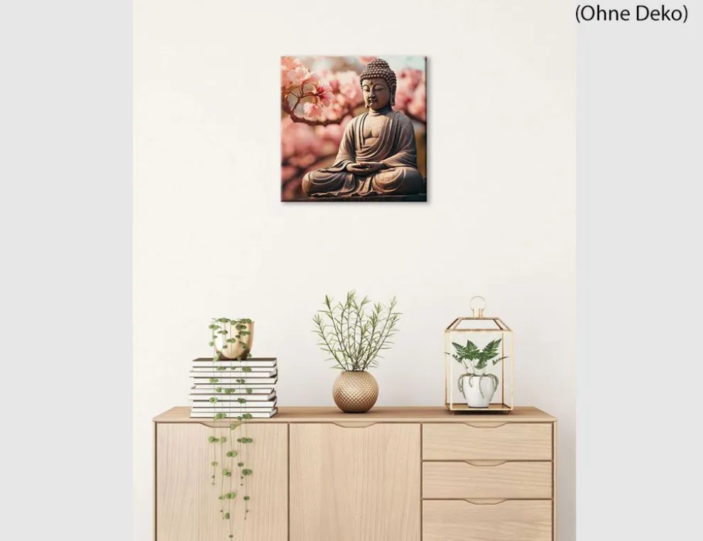Bild Buddha Statue Kirschblüten