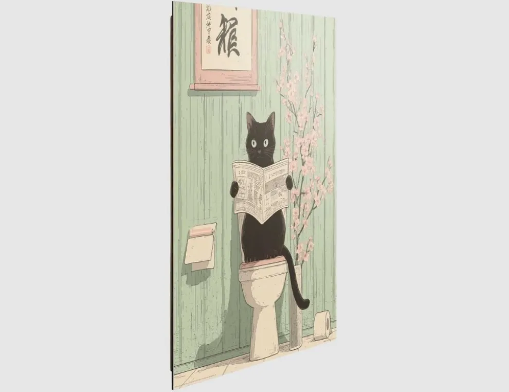Bild Japandi Toilet Cat 40x50cm