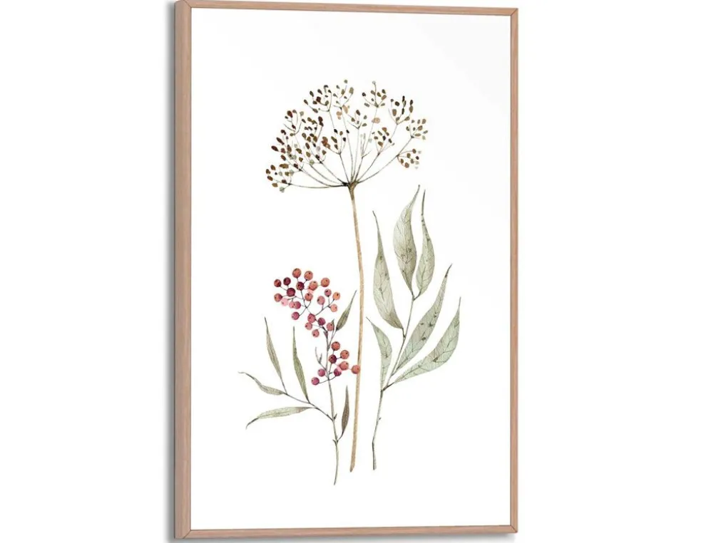 Bild Slim Frame Wood Aqua Flower