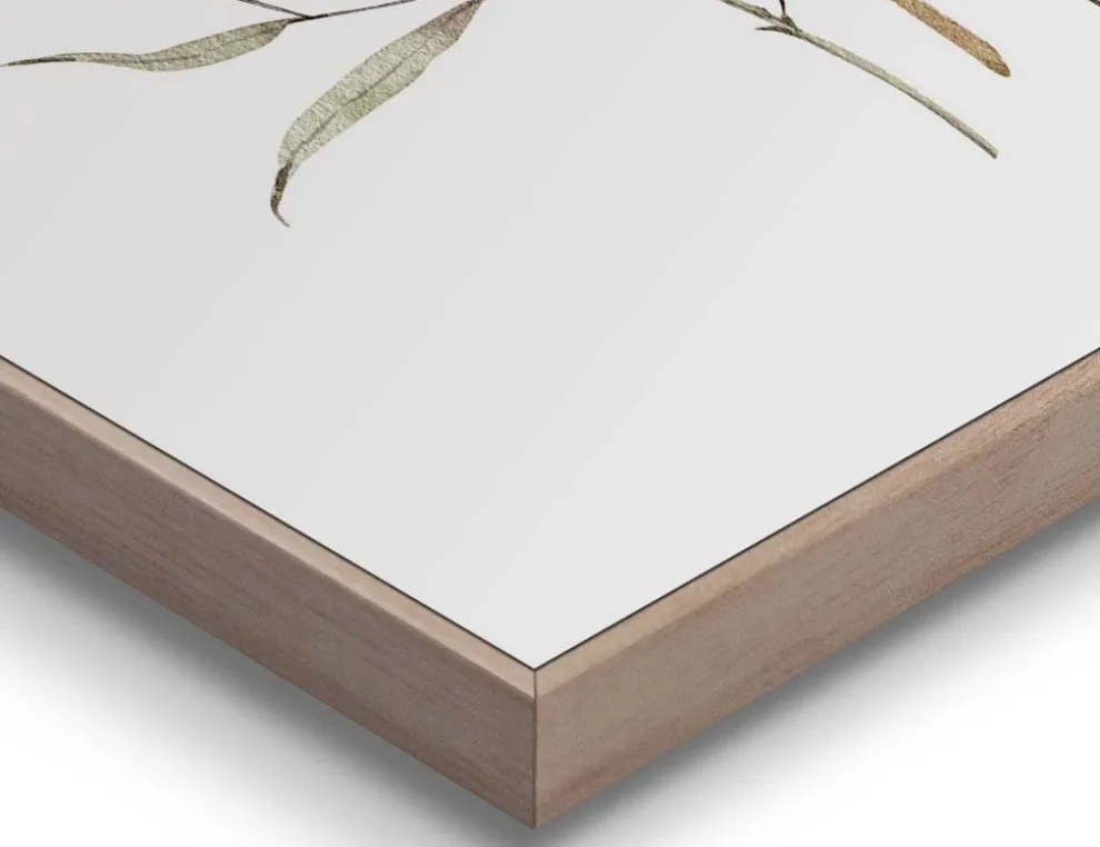 Bild Slim Frame Wood Aqua Flower