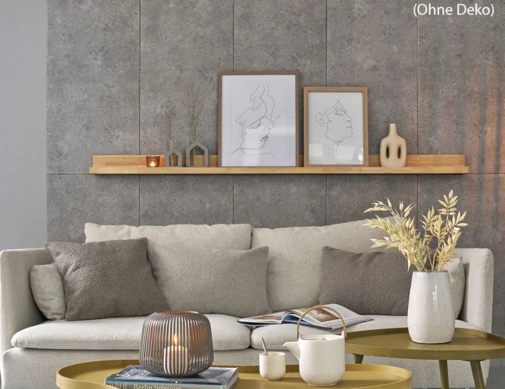 Dekoplatte Betonoptik Grau 50x100cm