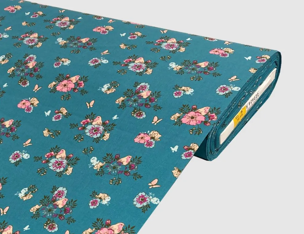 Dekostoff Butterfly petrol