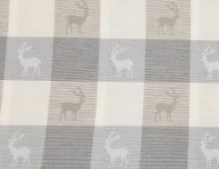 Dekostoff Karo Hirsch Grau