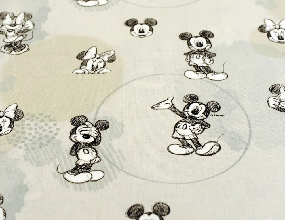 Dekostoff Mickey und Minnie Mouse