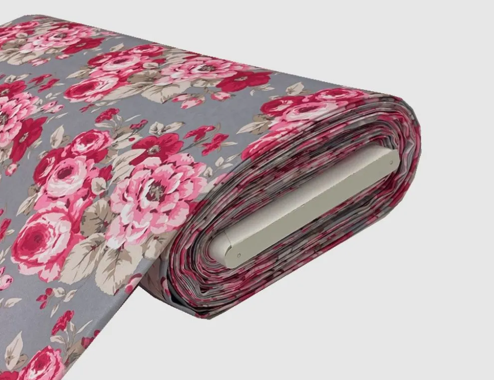 Dekostoff Rose Grau