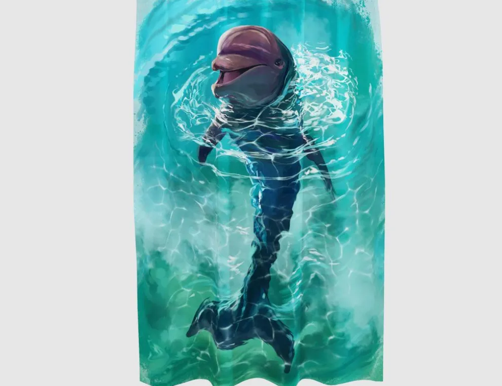 Duschvorhang Delfin Blau