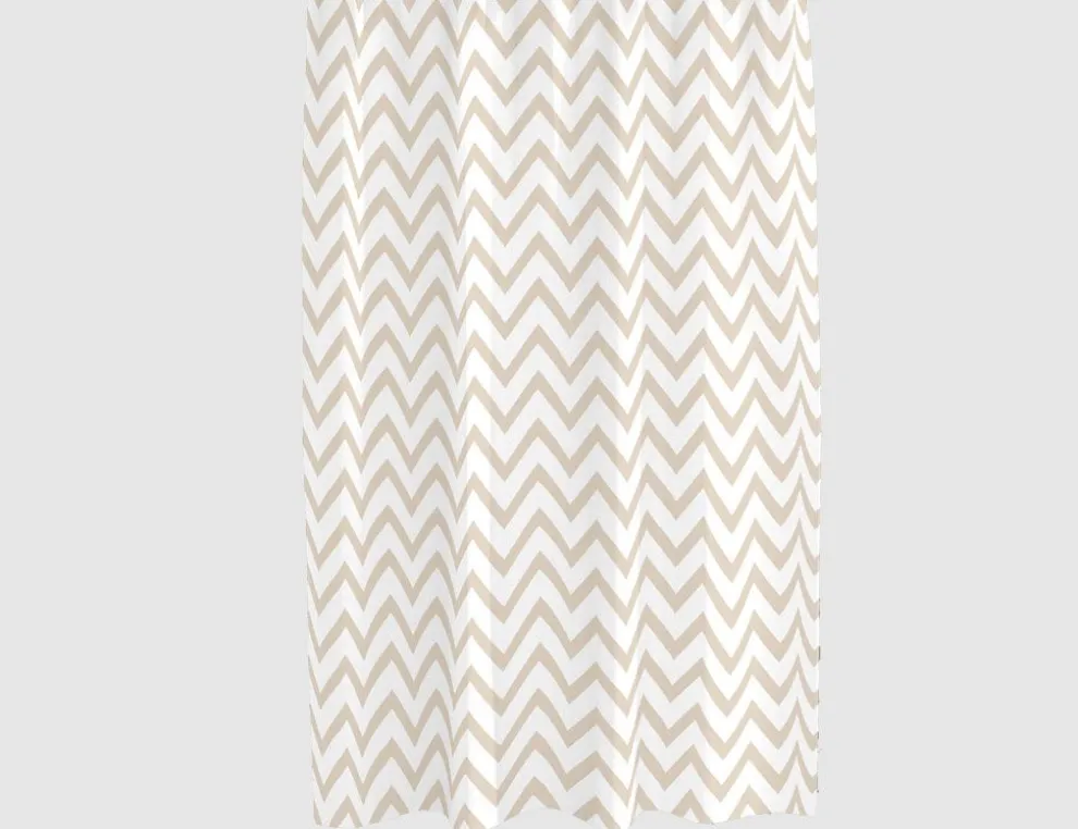 Duschvorhang Zickzack Weiß, Beige
