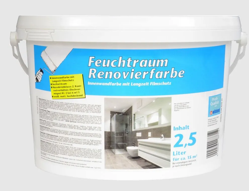 Feuchtraum Renovierfarbe Weiß