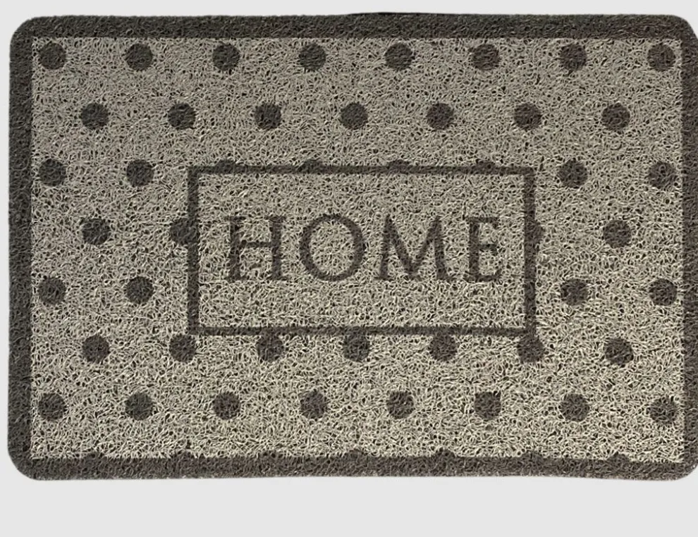Fußmatte Curly Print Home Grau