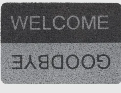 Fußmatte Curly Print Welcome Grau