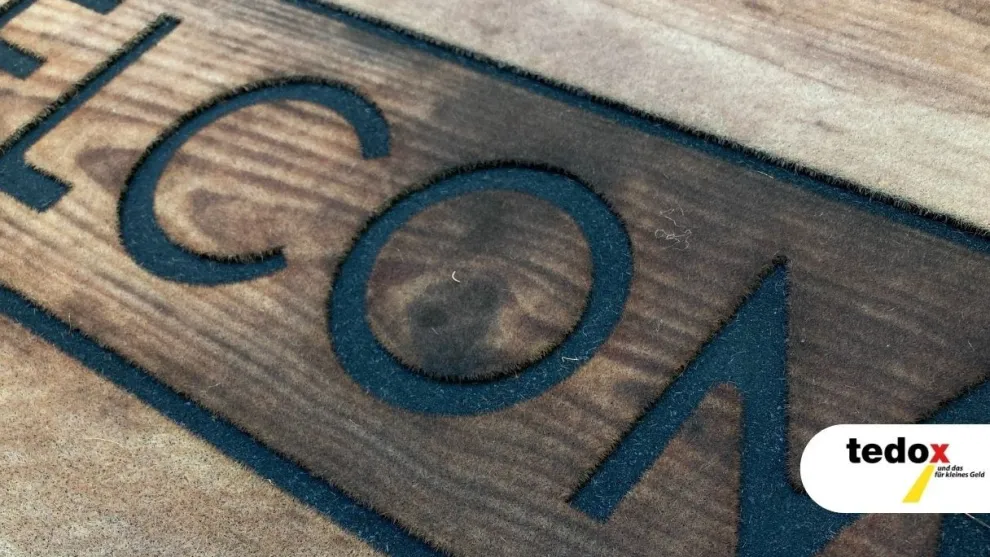 Fußmatte Welcome Holz