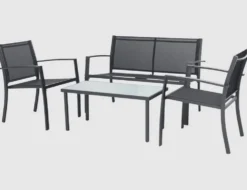 Gartenmöbelset Anthrazit 4-teilig