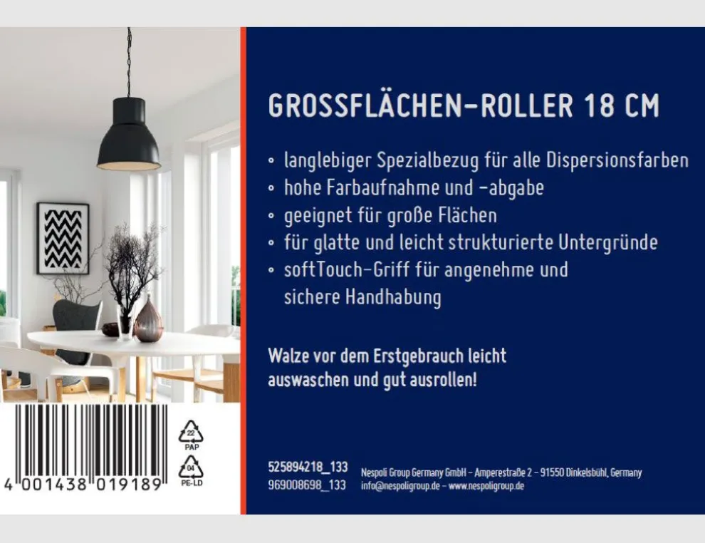 Grossflächen-Roller 18cm