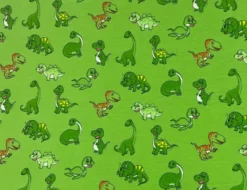 Jerseystoff Dinosaurier Grün