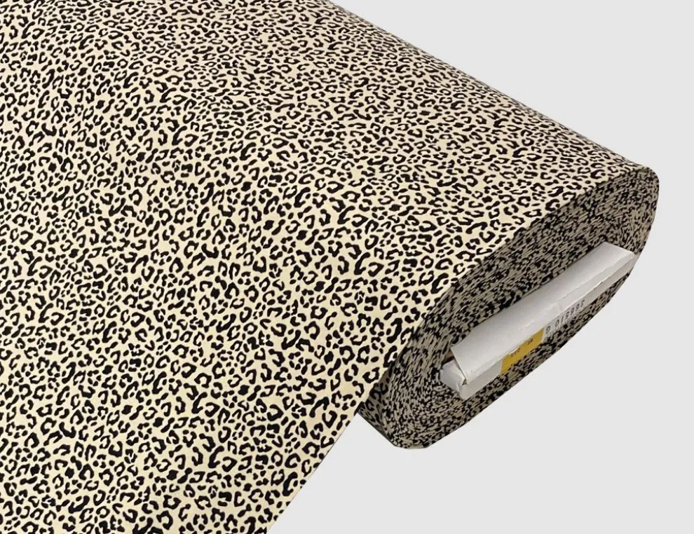 Jerseystoff Leopardenmuster Beige