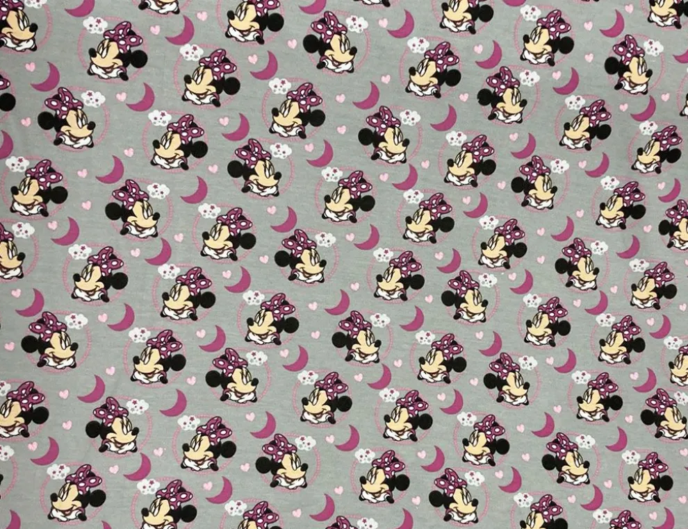 Jerseystoff Minnie Maus Grau