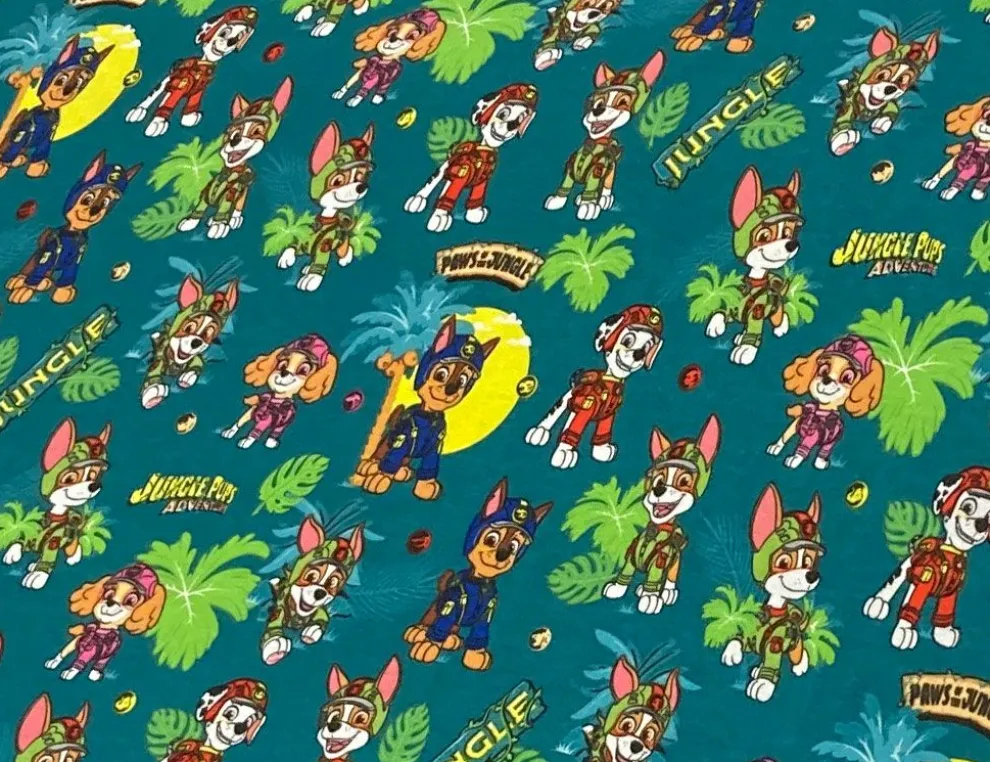 Jerseystoff Paw Patrol Dschungel Bunt