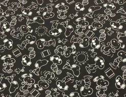 Jerseystoff Snoopy Schwarz