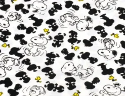 Jerseystoff Snoopy Schwarz, Weiß