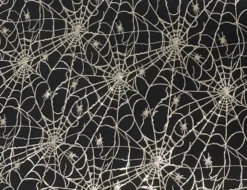 Jerseystoff Spinnweben Schwarz, Silber