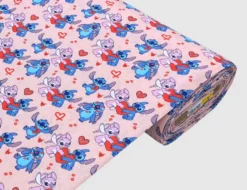 Jerseystoff Stich & Angel Herz Pink