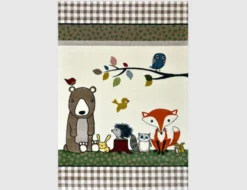 Kinderteppich Tiere creme