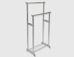 Kleiderwagen Aluminium weiß