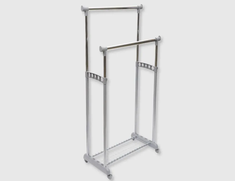 Kleiderwagen Aluminium weiß