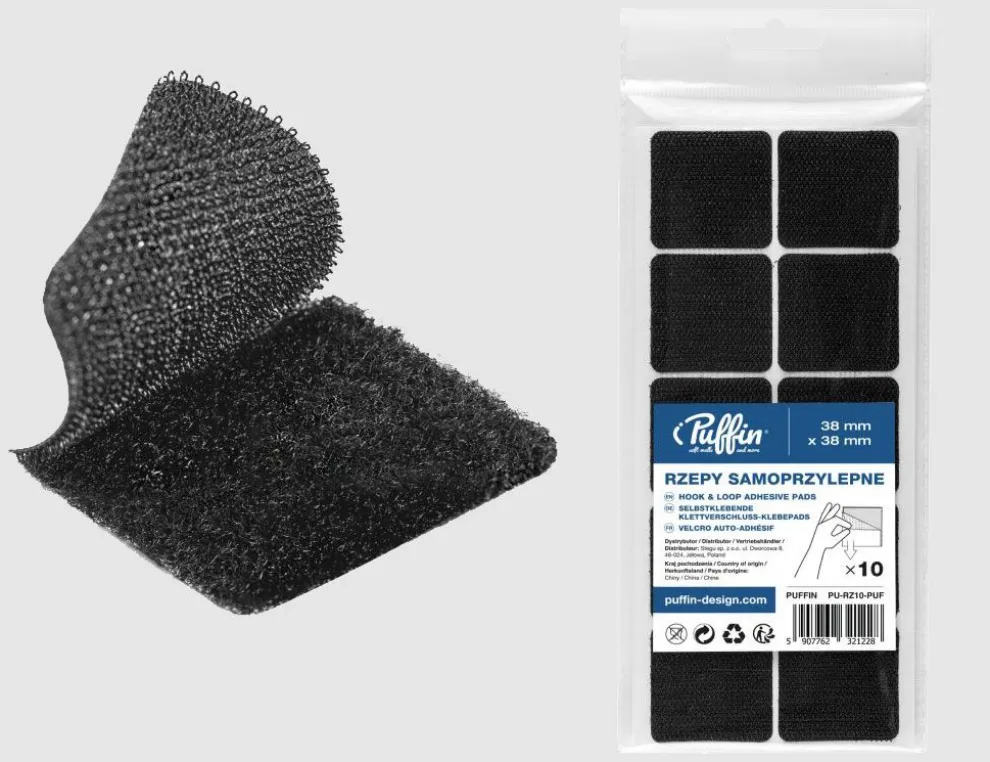 Klettpads Schwarz selbstklebend