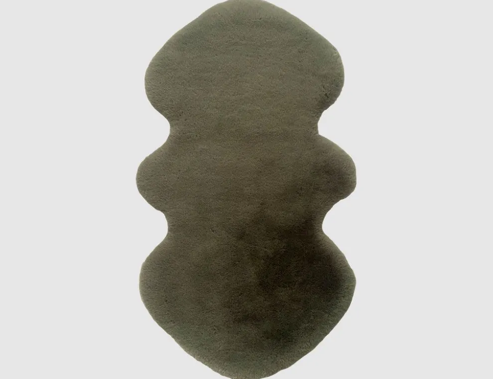 Kunstfellteppich Mia Dunkelgrün