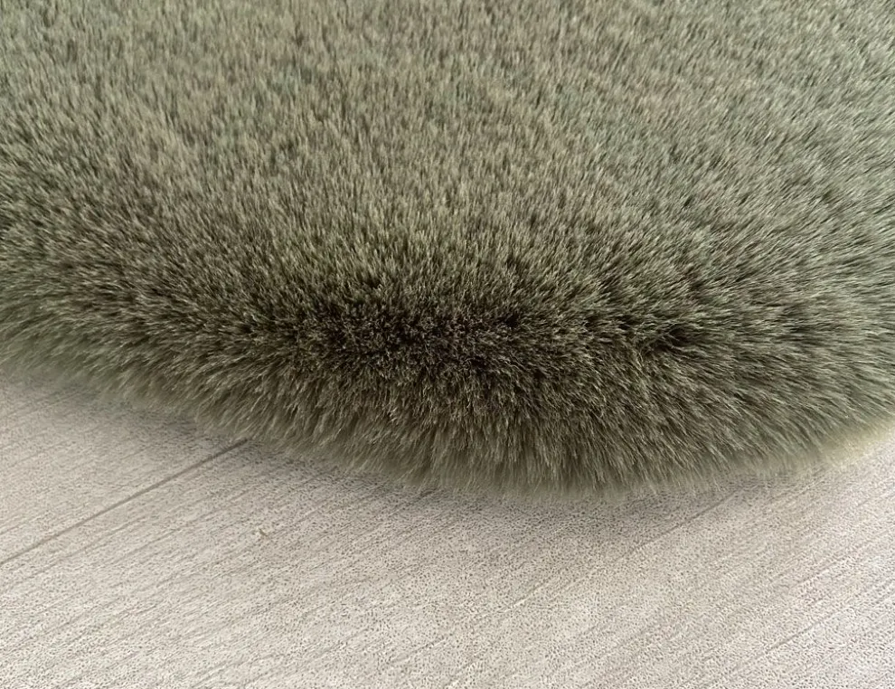 Kunstfellteppich Mia Dunkelgrün