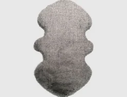 Kunstfellteppich Mia Schwarz, Silber