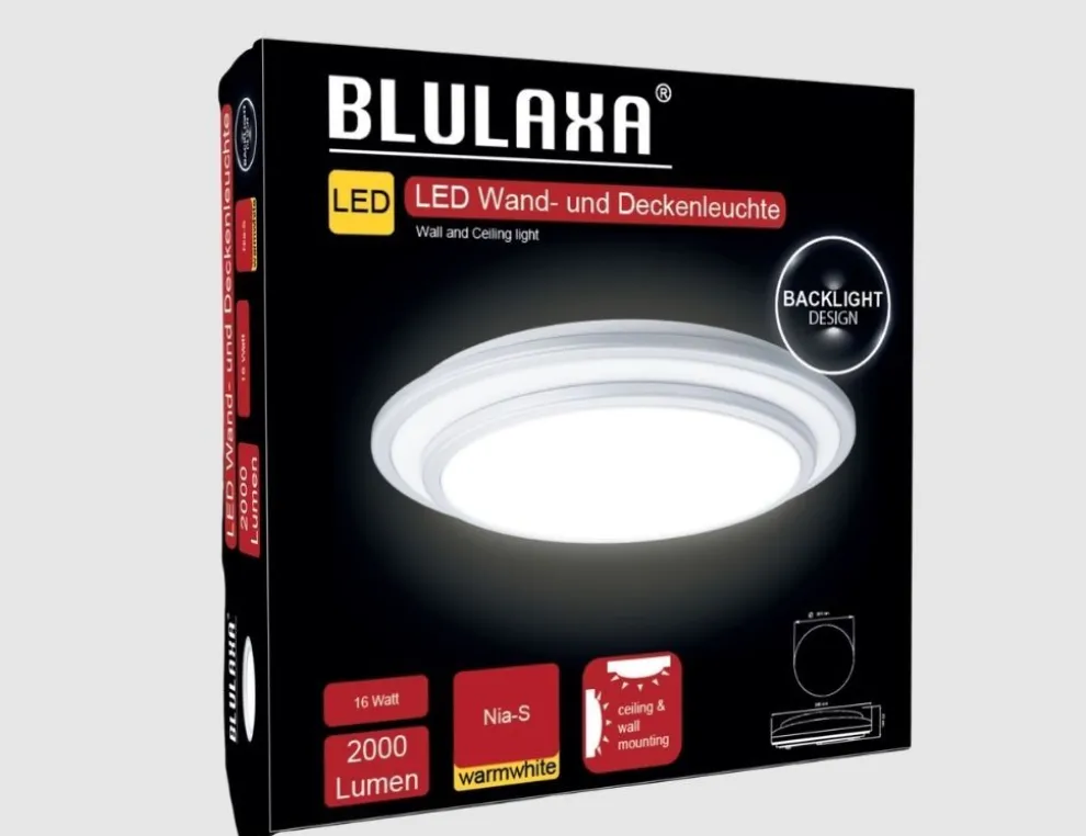 LED Deckenleuchte warmweiß mit Backlight-Design