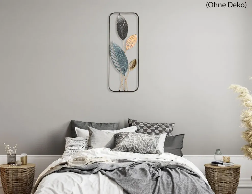 Metallbild Blätter 29x74cm