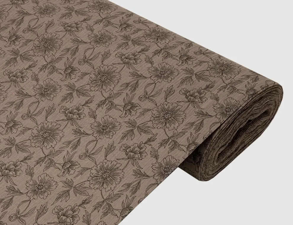 Musselin Double Gauze Blume Braun