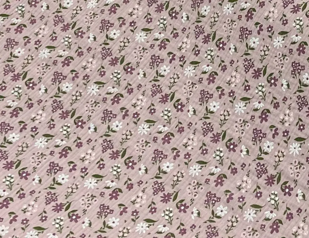 Musselin Double Gauze Blume Rosa