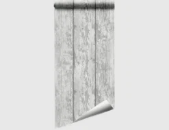 Papiertapete Holz Grau