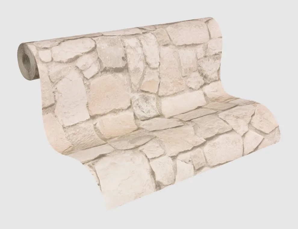 Papiertapete Stein Beige