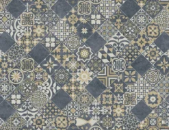 PVC Calypso Tile Blau, Gold 4m