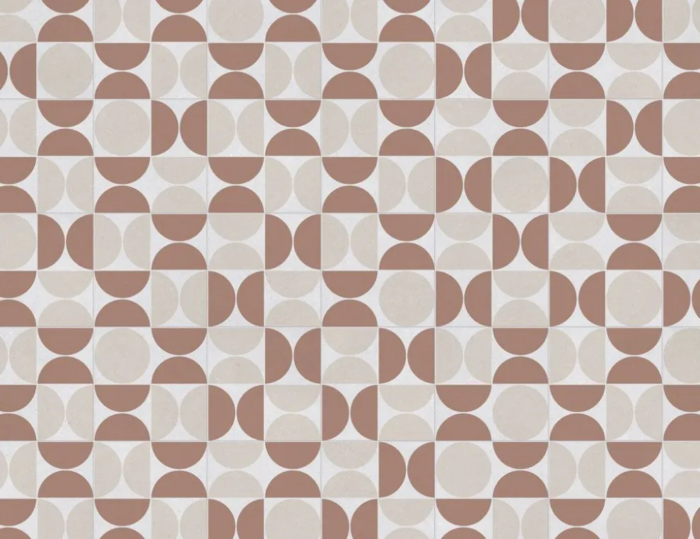 PVC Cupid Tile Beige, Terrakotta 3m