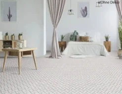 PVC Hermes Tile Weiß, Beige 4m