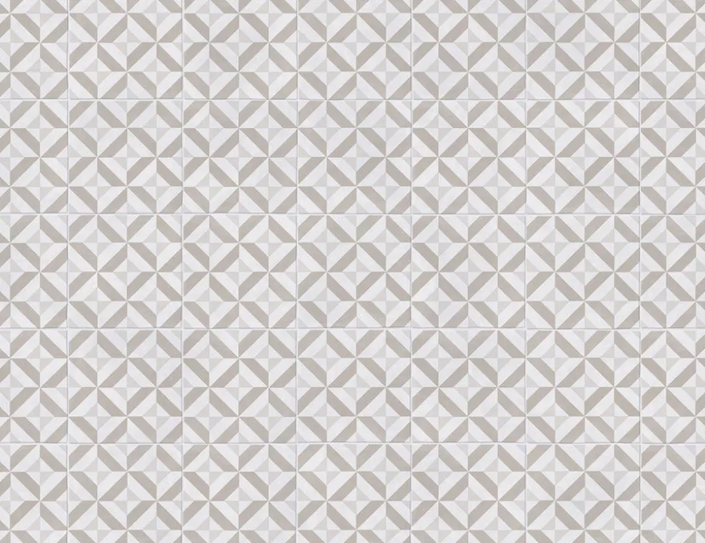 PVC Hermes Tile Weiß, Beige 2m