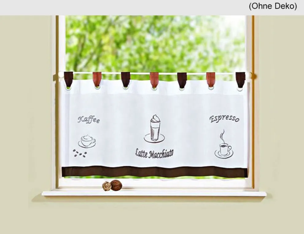 Scheibengardine Kaffee braun