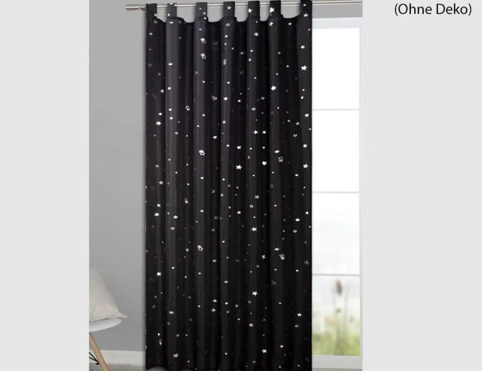 Schlaufenschal Sterne schwarz silber