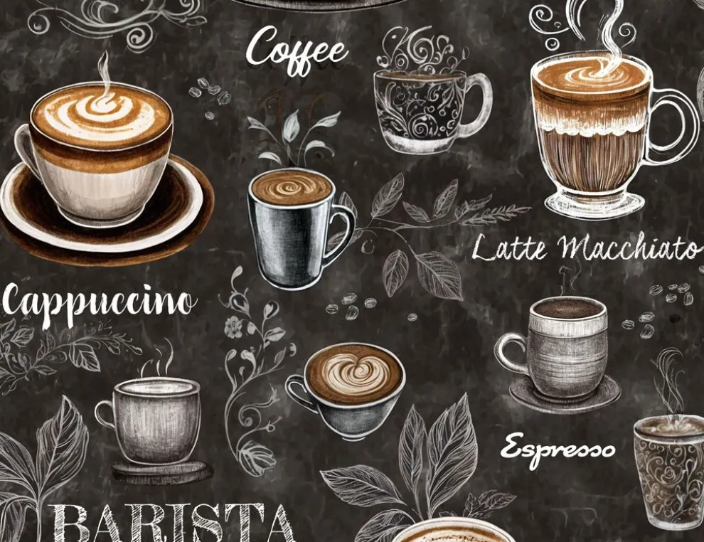 Selbstklebende Vliestapete Kaffee Schwarz