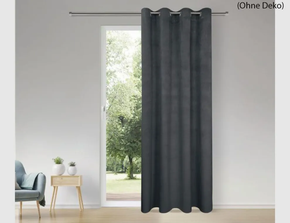 Ösenschal Samt Anthrazit