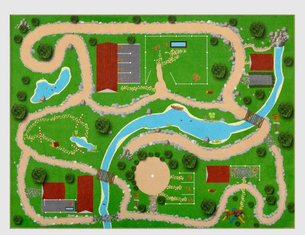 Spielteppich Ponyhof Bunt 120x160cm