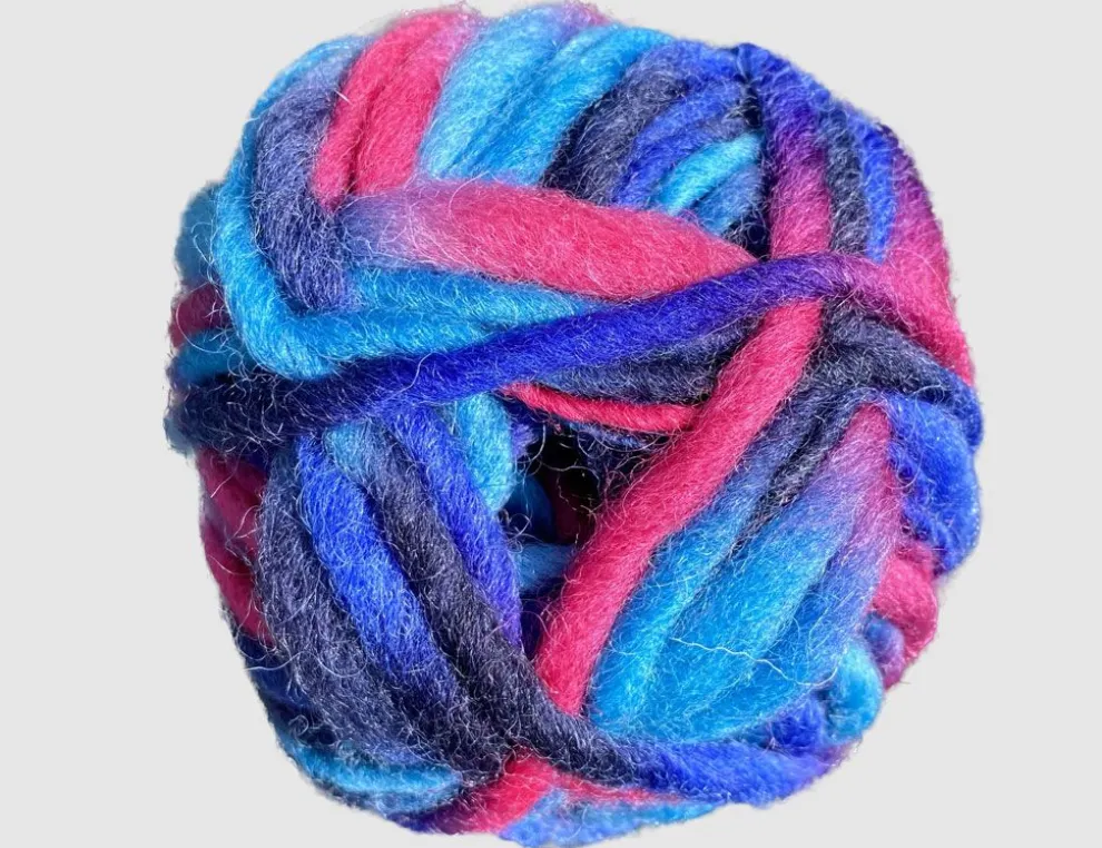 Strickgarn Filz petrol gemustert