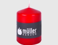 Stumpenkerze Kaminrot klein